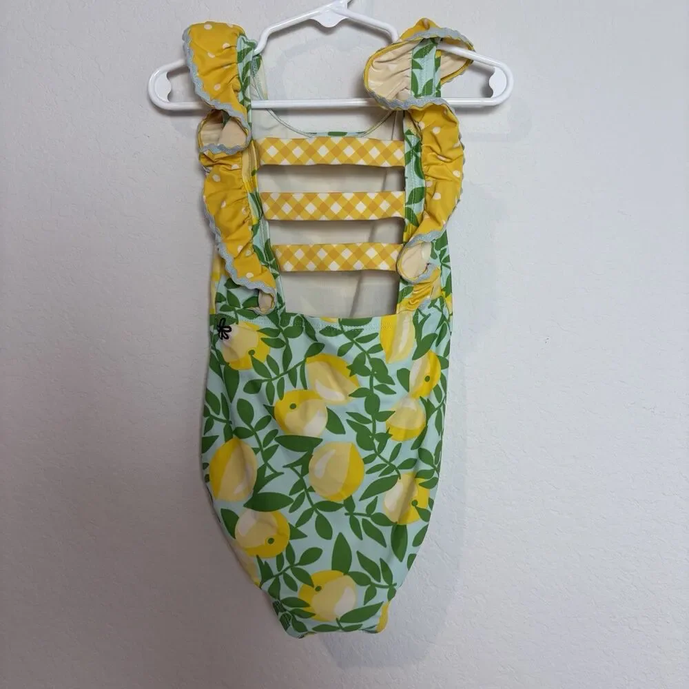 Matilda Jane Cool One Piece Floral 6‎ Girl Yellow Lemon Summer beach vacation